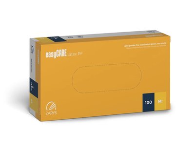Latexové rukavice (bez pudru) easyCARE, bílé, 100 ks - Velikost: M