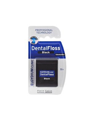 PF Elgydium nić dentystyczna czarna z chlorheksydyną 50m
