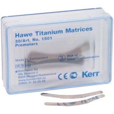 Hawe Neos Titanové matrice 0,03 mm, premoláry, 30 ks
