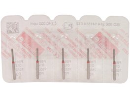 Omni Diamanten 881 - Packung 5 Stück gelb superfein, FG, Figur 141 Zylinder rund, 8 mm, ISO 012