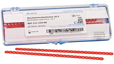 Wachslochretentionen - Packung 25 Stück rot, doppelt LR I, Standard