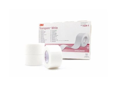 3M TRANSPORE WHITE elastická náplast 2,5 cm x 9,14 m, nesterilní - 12 ks