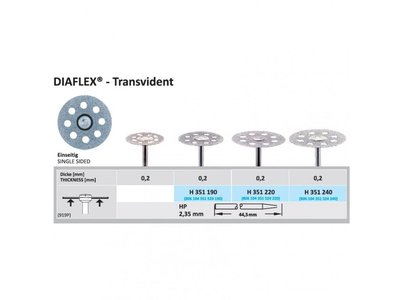 Diamantový disk DIAFLEX Transvident - sypaný ze spodu, 2,2cm, normal