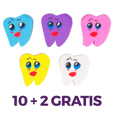 Zabawka - Gumka w kształcie ząbka 10 + 2 GRATIS