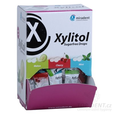 Miradent Xylitolové pastilky BOX (mix), 100ks