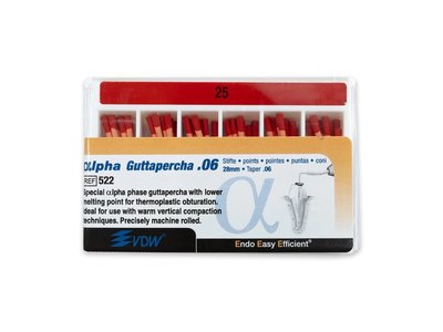 Alpha gutaperčové čepy 25/.06, 60ks