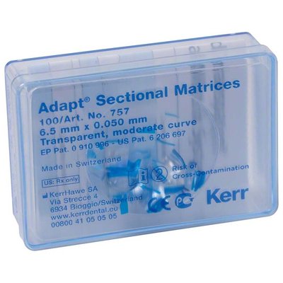 Hawe Adapt sekční matrice bez svorek 6,5mm modré