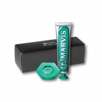 MARVIS Classic Strong Mint sada - zubní pasta s xylitolem 85 ml + stojánek