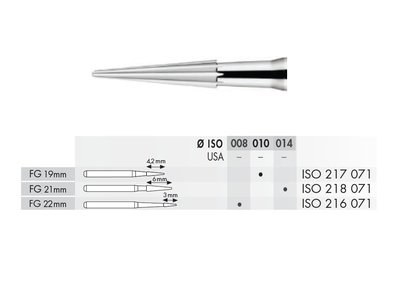 Tvrdokovový vrtáček kónický 014 (5ks)