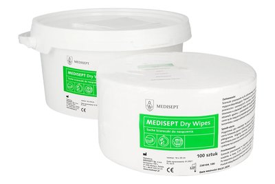Chusteczki suche Dry Wipes w pojemniku 100 szt. Medisept