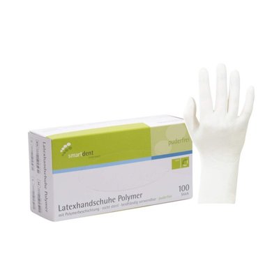 smartdent Smart Polymer Latexové Rukavice bez Pudru S Bílá 100ks
