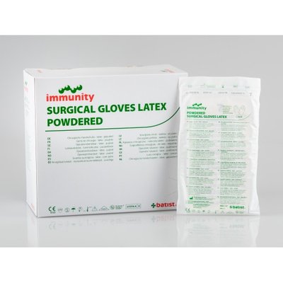 Sterilní latexové rukavice Immunity, pudrované č. 6, 1 pár