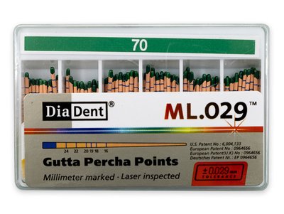 Diadent .02 - Gutaperčové čepy, vel. 070