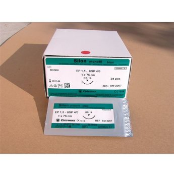 ŠITÍ Silon monofil blue nevstřebatelné EP 1 USP 5/0 1x75cm DS19, 24 ks