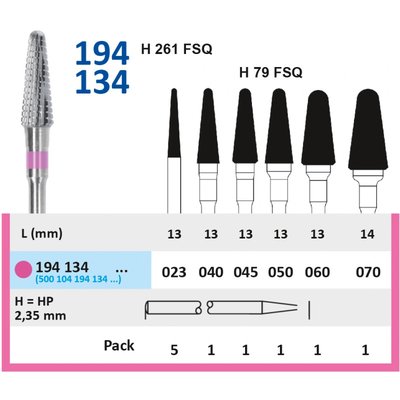 HORICO Fréza Tvrdokovová Kónus Zakulacený 194134 Růžová Jemná 1ks