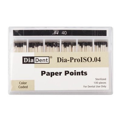 Papír.čepy DiaDent 040 kalibrované, kón. 4%