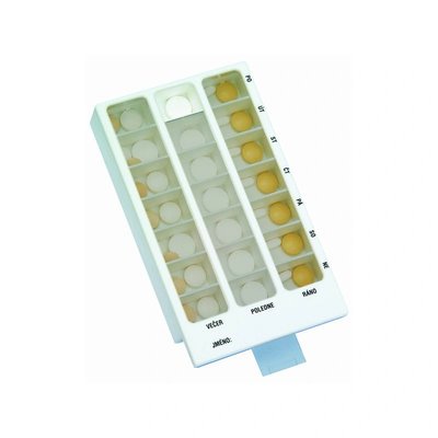 Dávkovač léků týdenní - typ 02, bílý