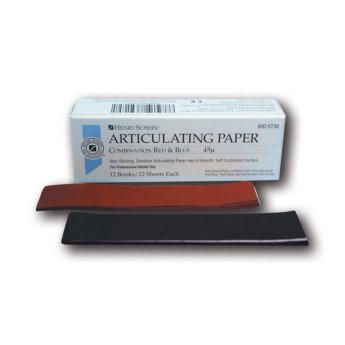 HS-artikulační papír, síla 40µ, modrý, proužky 14x10 ks