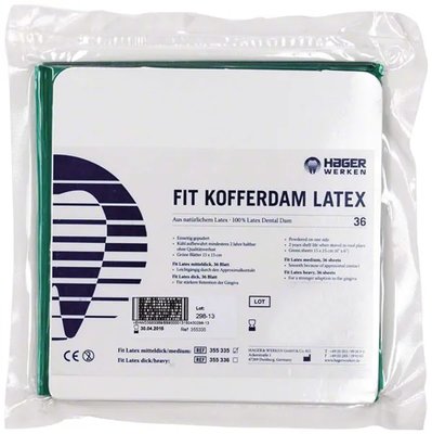 Kofferdam fólie silné (zelené) 36 ks