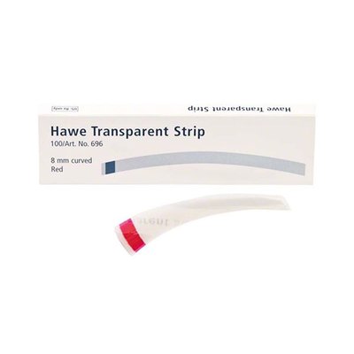 Matrice Celuloid zahnuté červené 8mm 100ks