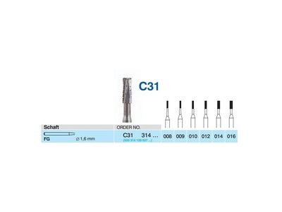 HORICO tvrdokovový vrtáček - cylindr, C31314 (FG)