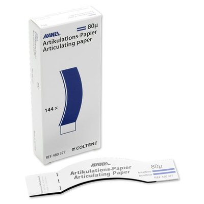 Artikulační papír Hanel tvar C, modrý, 80µ