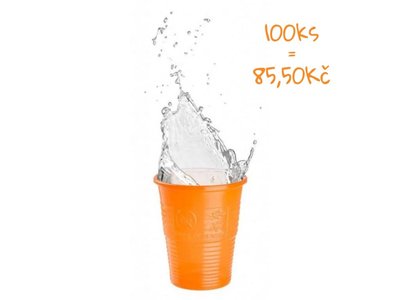TOP CUPS výplachové kelímky, 180ml, 1500 ks, oranžové