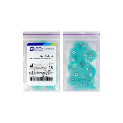 Krążki polerskie Zielone Medium 14mm 40szt TOR 1,732