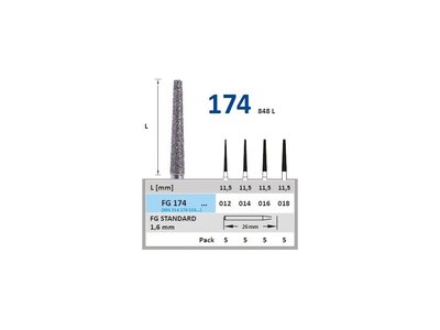 HORICO brousek diamantovaný - kónus, FG174