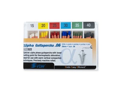 Alpha gutaperčové čepy sada .06, 60ks