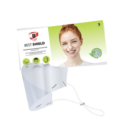 Ochranný štít na ústa a nos Best Shield s gumičkou přes bradu - 2 ks