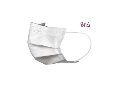 TOP MASK ULTRASAFE lékařské ústenky na gumičku, typ IIR, třívrstvé, bílé, 50ks