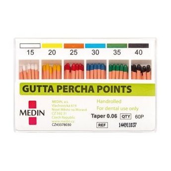 GUTAPERČOVÉ ČEPY kužel 0,06, Set 015-040, bal. 60ks