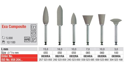 Edenta Exa Composite - leštiace nástroje na kompozity - 12 ks