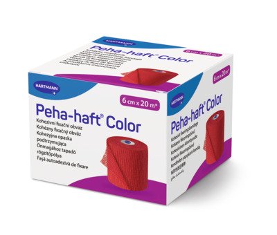 Peha-haft Color elastické fixační obinadlo červené 6 cm × 20 m