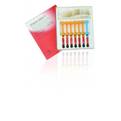 GC Gradia Direct - úvodní sada (7 tub),6 Anterior odstínů: A2, A3, A3.5, AO3, CV, CT, 1 Posterior odstín: P-A2"