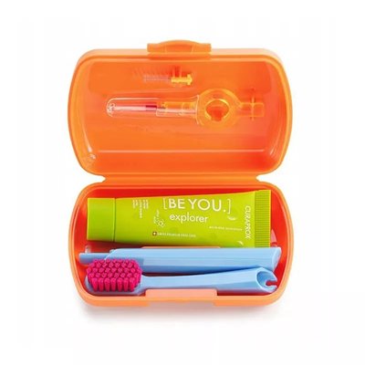 CURAPROX zestaw TRAVEL szczoteczka CS5460 + pasta BE YOU + szczoteczki miedzyzębowe Prime CPS POMARAŃCZOWY