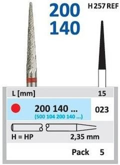 HORICO tvrdokovová fréza - kónus zaoblený 2,3 mm