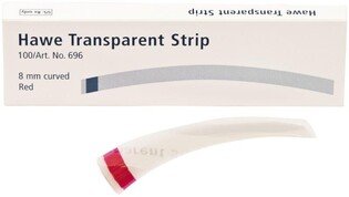 Hawe paski poliestrowe 696 - zakrzywione 8mm/ 0,05mm (czerwone) 100szt/opak.