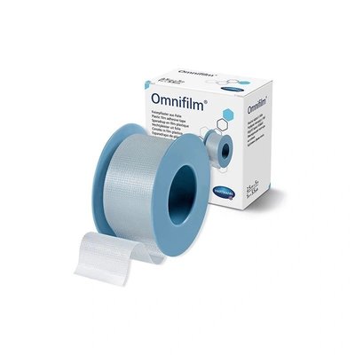 Náplast cívková fixační Omnifilm 2,5 cm x 5 m, z porézní transparentní fólie, 1 ks