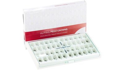 PEDO CROWNS - Nachfüllpackung 5 Stück Edelstahl, Gr. 3 , UK, links, 2. Milchzahn