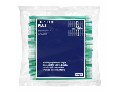 TOP FLEX jednorázové odsávací kanyly, 14,5cm, snímatelná čepička, tmavě zelené, 100ks