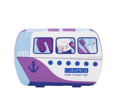 Curaprox Travel Set Kids cestovní sada pro děti - fialová