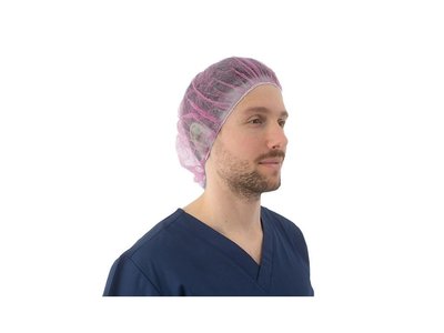 Čepice z netkané textilie, BARET, 100 ks, růžová