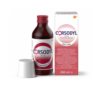 Corsodyl ústní voda 0,1% CHX 200 ml