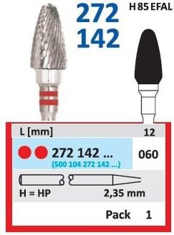 HORICO tvrdokovová fréza - vajíčko 6,0 mm