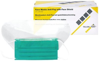 Ústenky na gumičku se štítem Anti-Fog, zelené