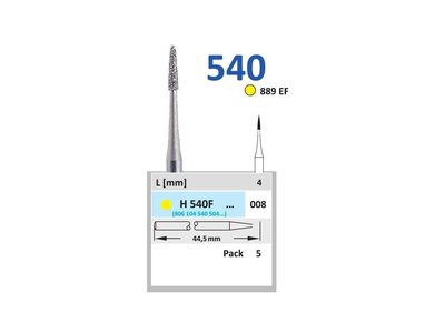 HORICO diamantový brousek - plamínek, H540, průměr 0,8mm, zrnitost extra jemná