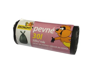Sáček na odpad HDPE 30l 50 ks/role, černý