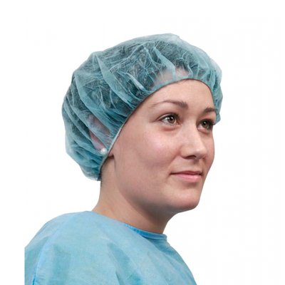 Čepice Bouffant cap modrá - Balení – 100 ks